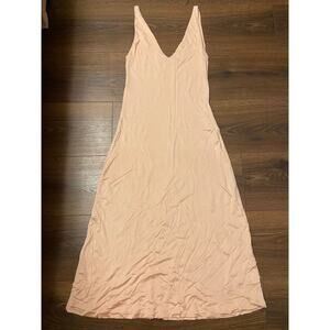 EUC Ralph Lauren Sport V-neck V-back sleeveless dress pinkish-tan sz: S